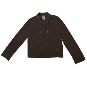 Maralyce Ferree Fleece Jacket Womens M Brown Button Up Made in USA Maine